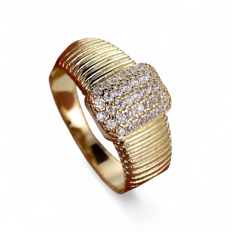 AUGSTS ZELTA TOŅA GREDZENS AR KUBISKO CIRKONIJU